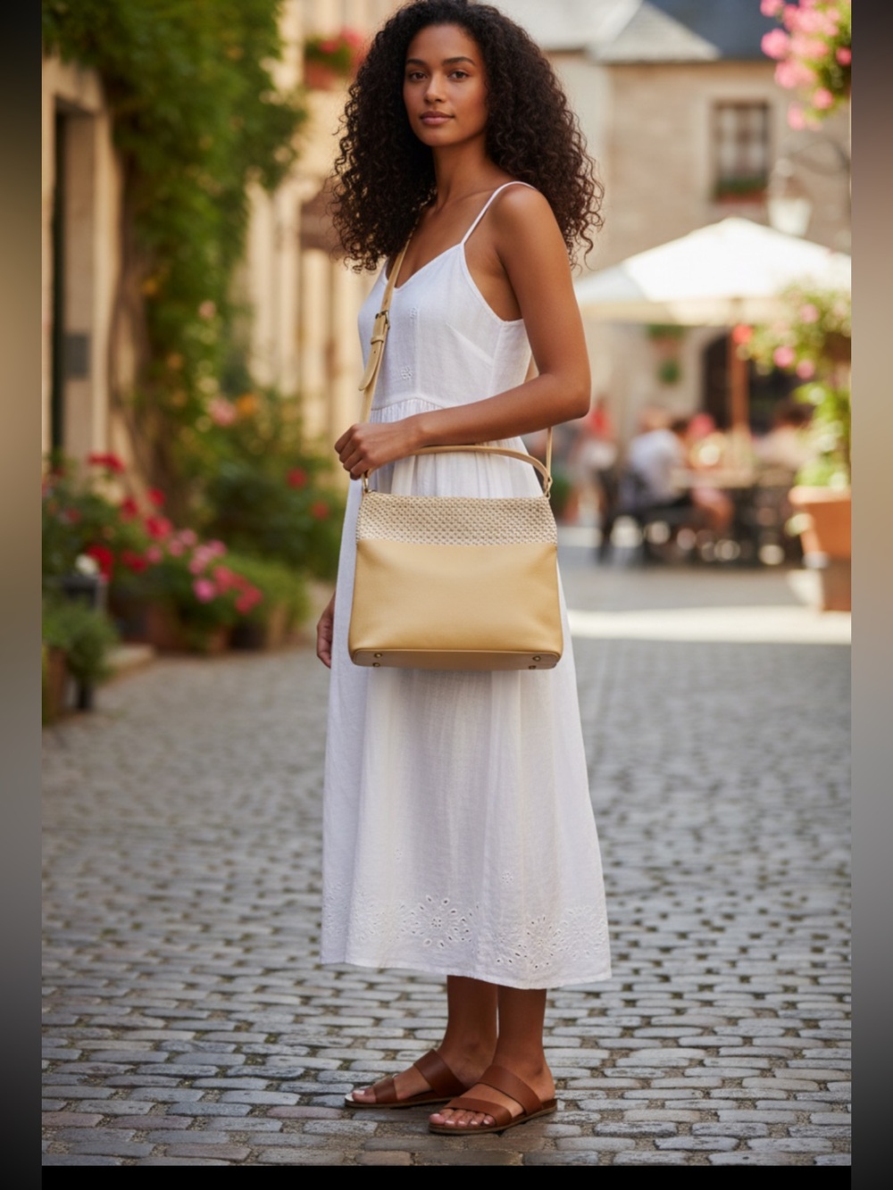 Wonderly Hobo Butter Yellow Woven-Trim Shoulder Bag retail $88 New